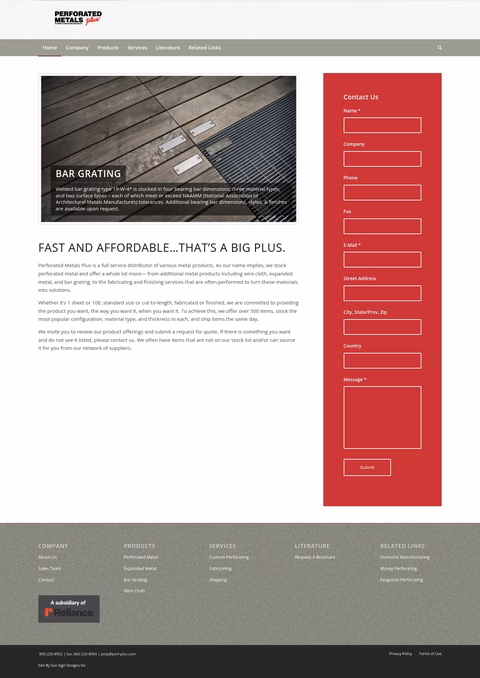 Perforated-Metals-Plus Homepage 1440px