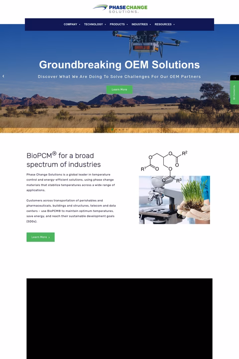 Phase-Change-Solutions Homepage 1440px
