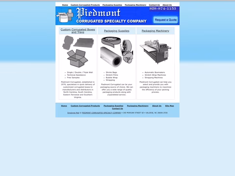 Piedmont-Corrugated-Specialty-Company Homepage 1440px