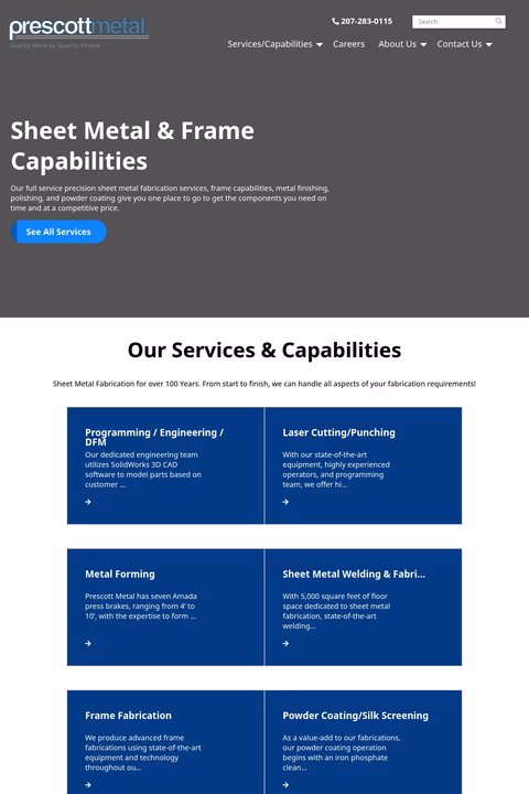Prescott-Metal Homepage 1440px