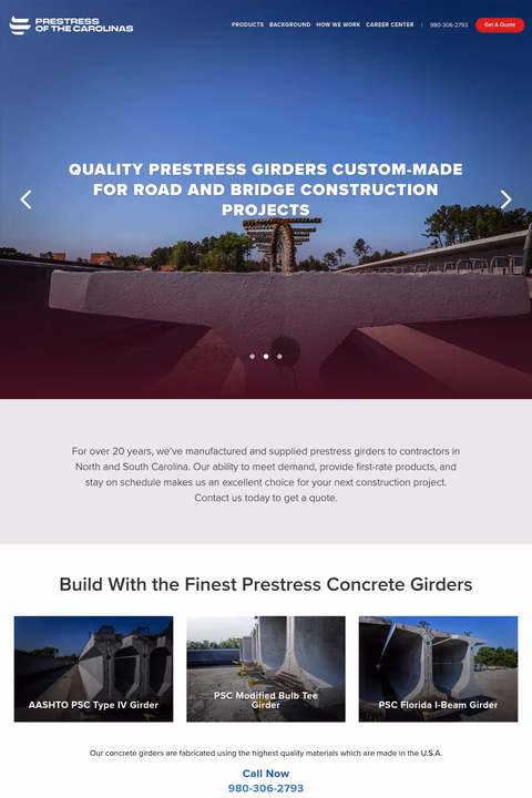 Prestress-Of-The-Carolinas Homepage 1440px