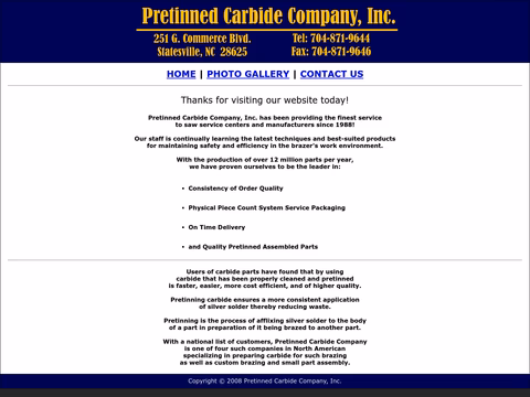 Pretinned-Carbide-Company Homepage 1440px