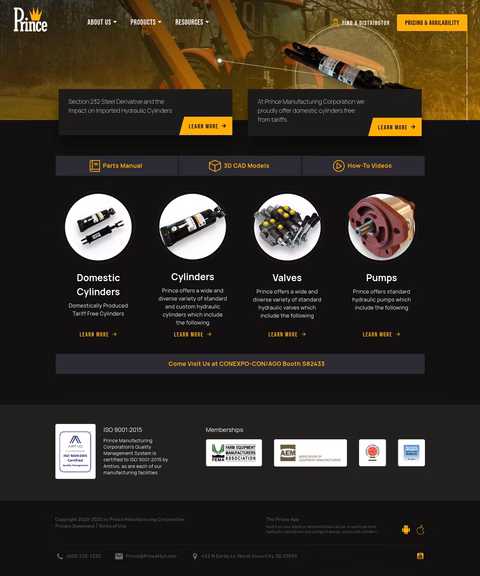 Prince-Manufacturing-Corporation Homepage 1440px