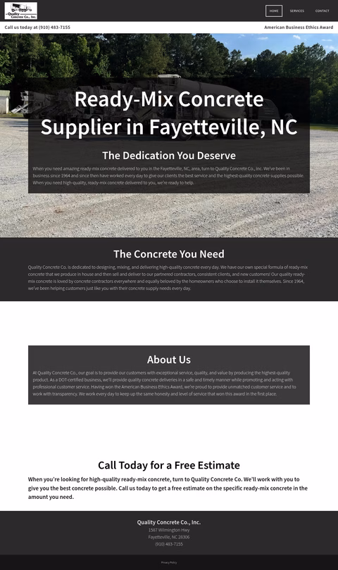 Quality-Concrete-Company Homepage 1440px