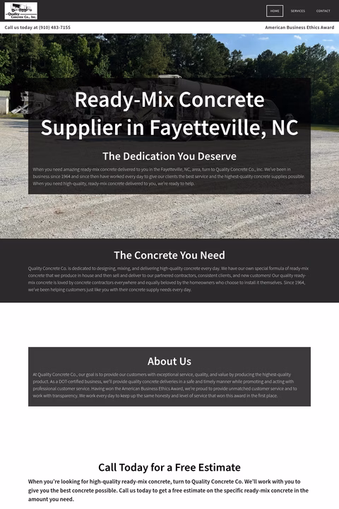 Quality-Concrete-Company Homepage 1440px