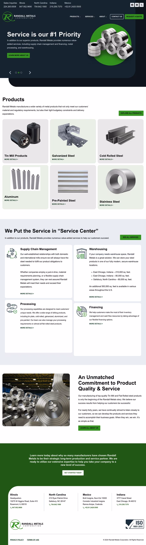 Randall-Metals-Corporation Homepage 1440px