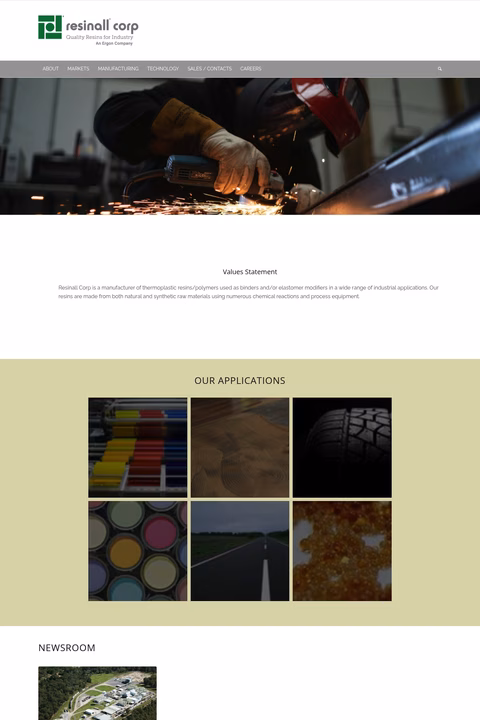 Resinall-Corp Homepage 1440px