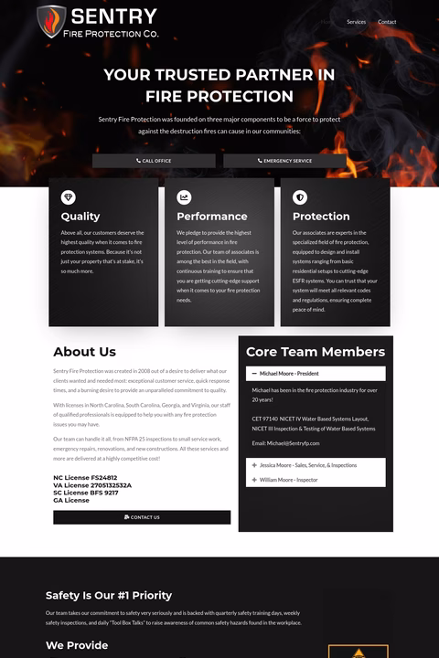 Sentry-Fire-Protection Homepage 1440px