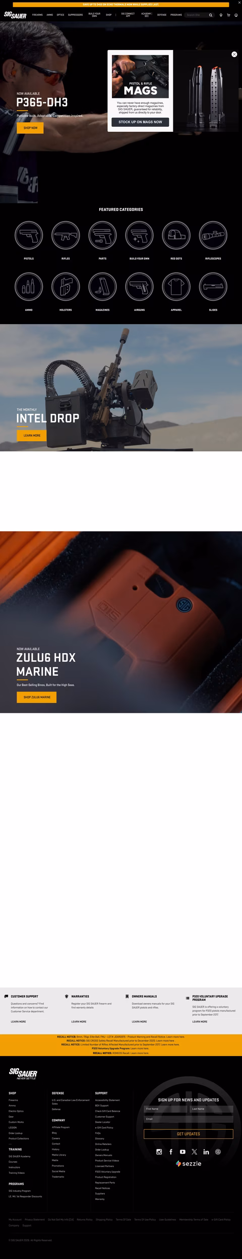 Sig-Sauer Homepage 1440px