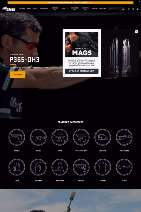 Sig-Sauer Homepage 1440px