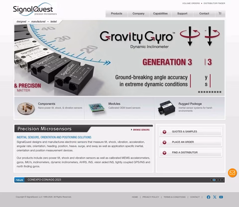 Signalquest-Precision-Microsensors Homepage 1440px