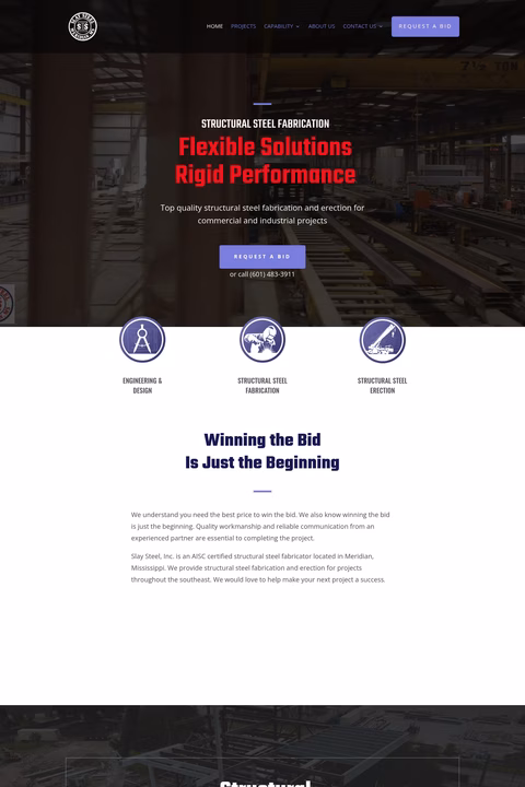 Slay-Steel Homepage 1440px