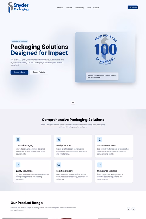 Snyder-Packaging Homepage 1440px