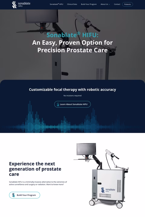 Sonablate Homepage 1440px