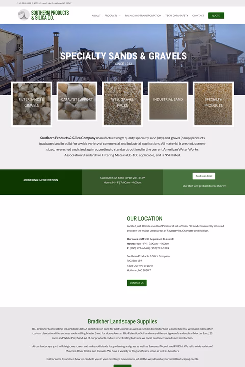 Southern-Products-Silica-Company Homepage 1440px