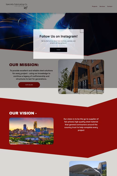 Specialty-Fabricating-Company Homepage 1440px