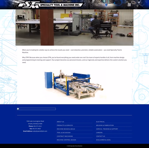 Specialty-Tool-Machine Homepage 1440px