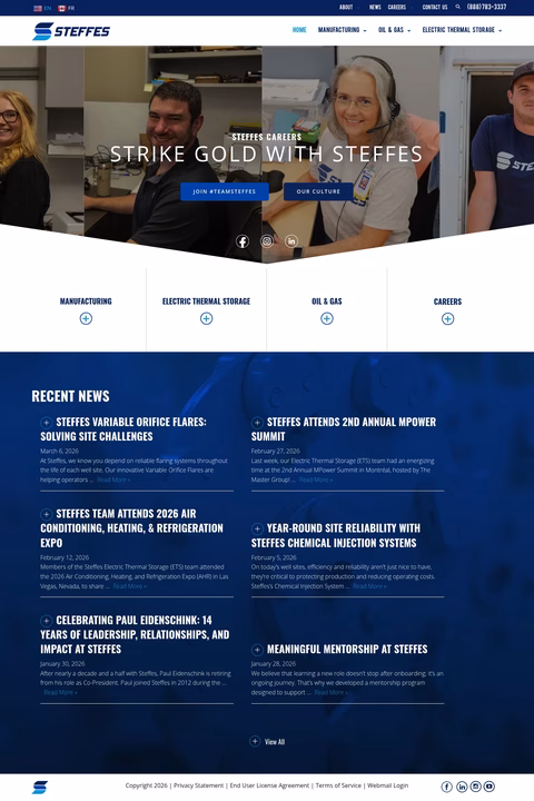 Steffes Homepage 1440px