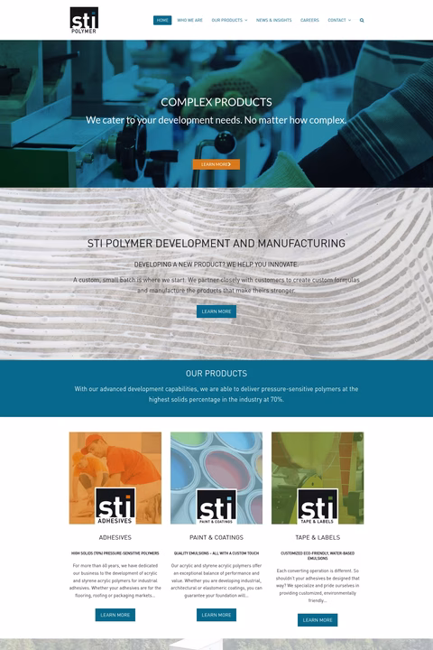 Sti-Polymer Homepage 1440px