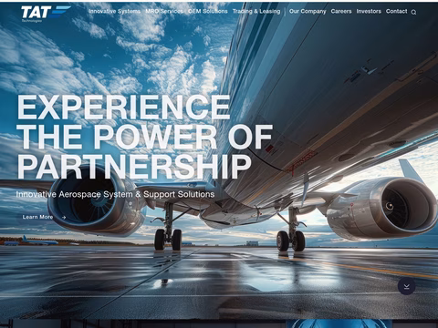 Tat-Technologies Homepage 1440px