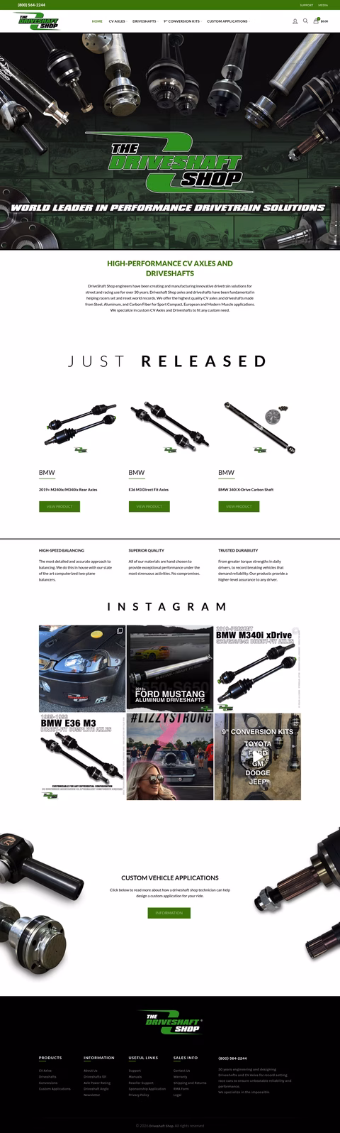 The-Driveshaft-Shop Homepage 1440px