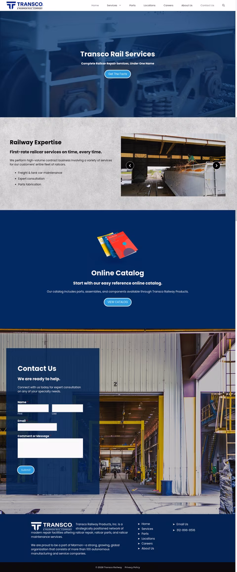 Transco-Railway-Products Homepage 1440px