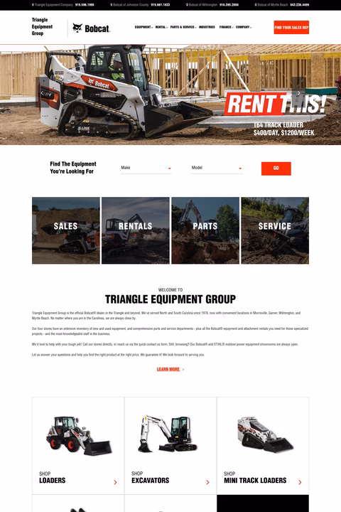 Triangle-Equipment-Group Homepage 1440px