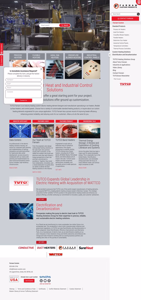 Tutco-Farnam Homepage 1440px