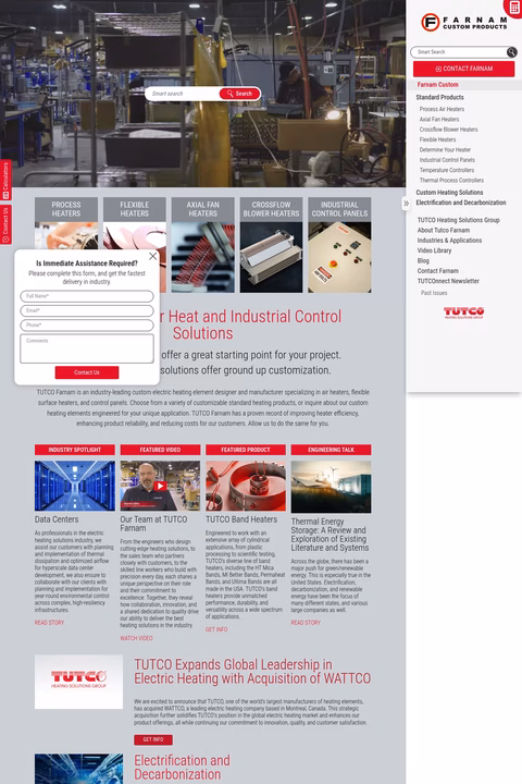 Tutco-Farnam Homepage 1440px