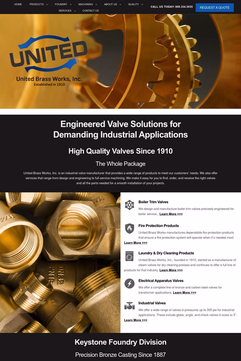 United-Brass-Works Homepage 1440px