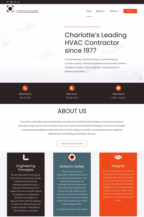 United-Mechanical-Corporation Homepage 1440px