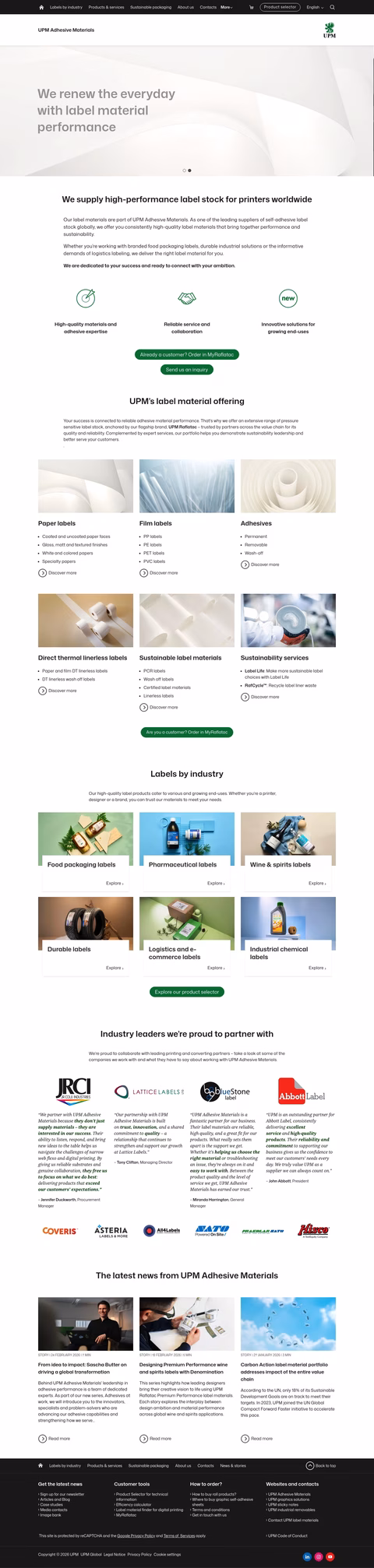 Upm-Adhesive-Materials Homepage 1440px