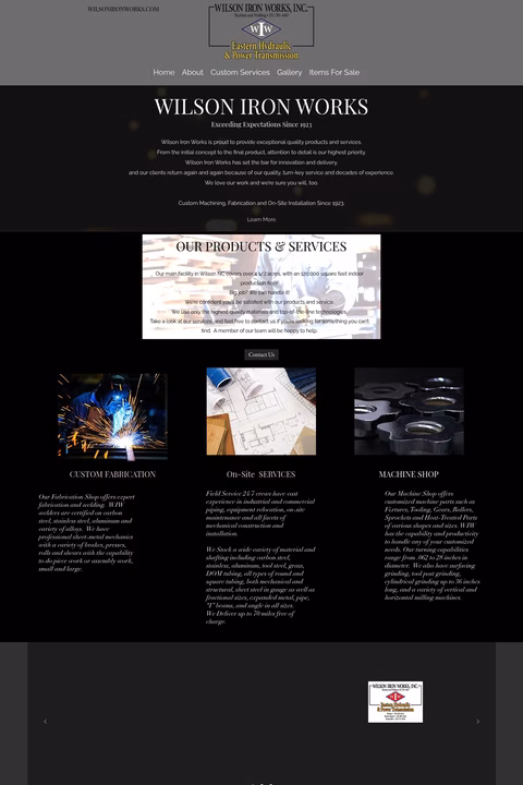 Wilson-Iron-Works Homepage 1440px