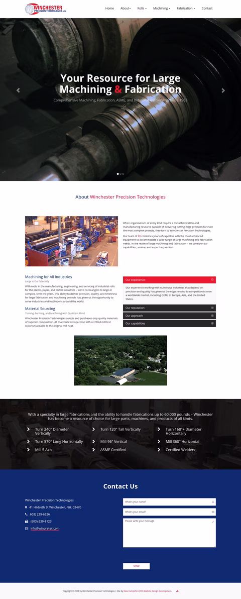 Winchester-Precision-Technologies Homepage 1440px