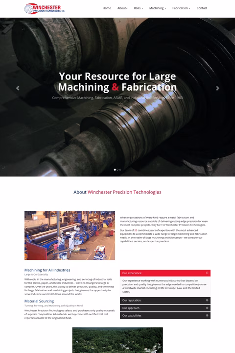 Winchester-Precision-Technologies Homepage 1440px