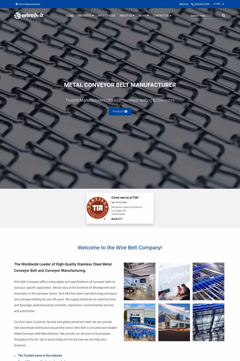 Wire-Belt-Company-Of-America Homepage 1440px