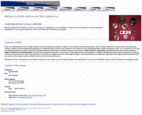 Wright-Machine-Tool-Company Homepage 1440px