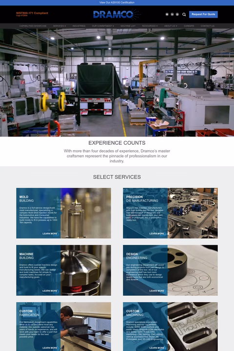 Dramco-Tool-Die-Co Homepage 1440px