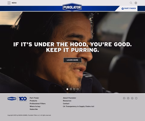 Purolator Homepage 1440px
