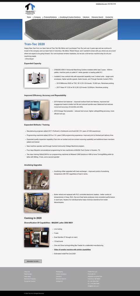 Tran-Tec Homepage 1440px