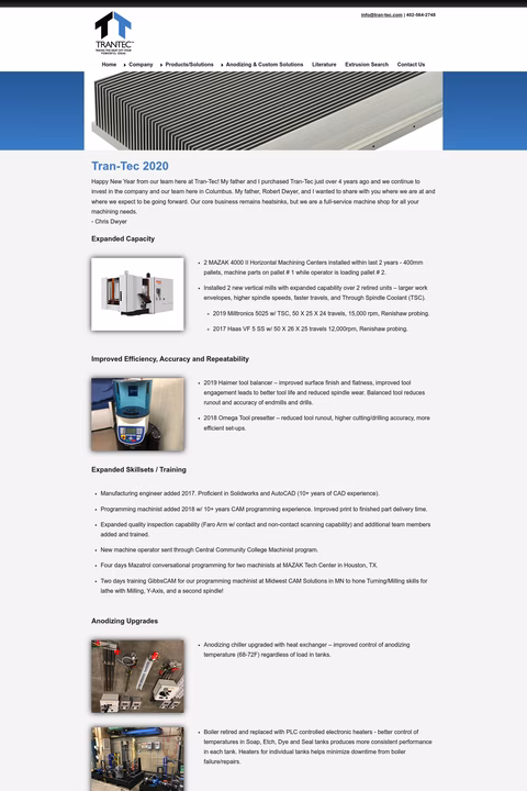 Tran-Tec Homepage 1440px