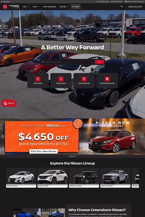 Greensboro-Nissan Homepage 1440px