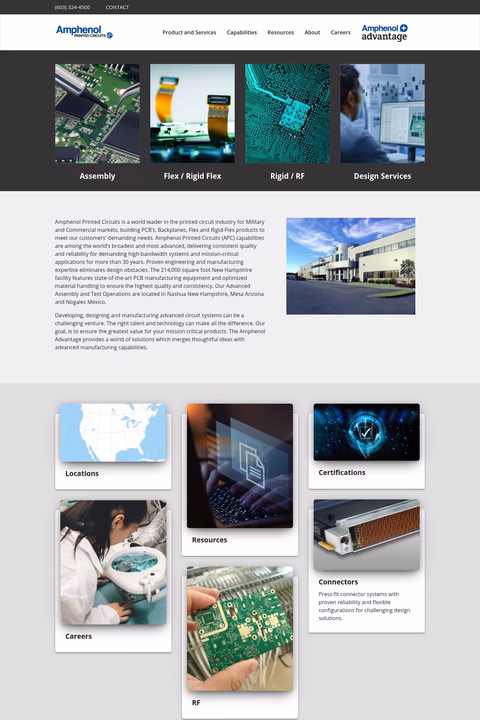 Amphenol-Printed-Circuits Homepage 1440px