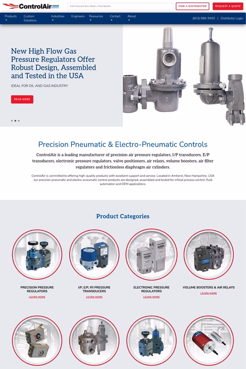 Controlair-Inc Homepage 1440px