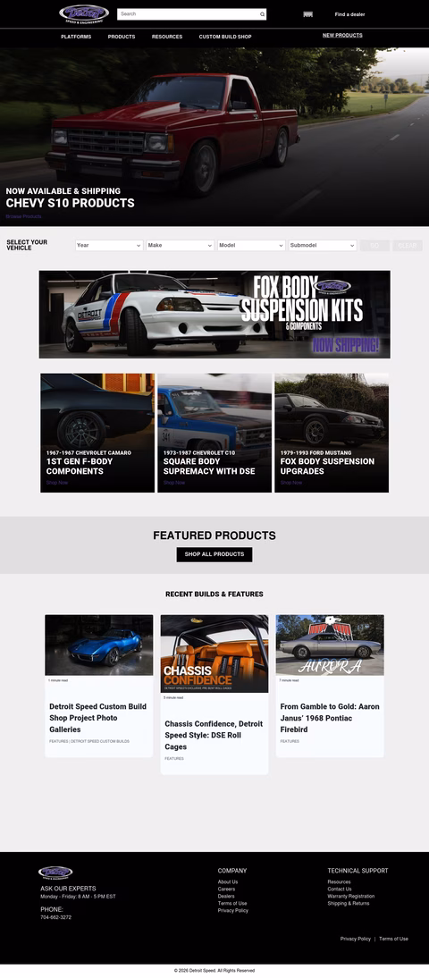 Detroit-Speed-Engineering Homepage 1440px