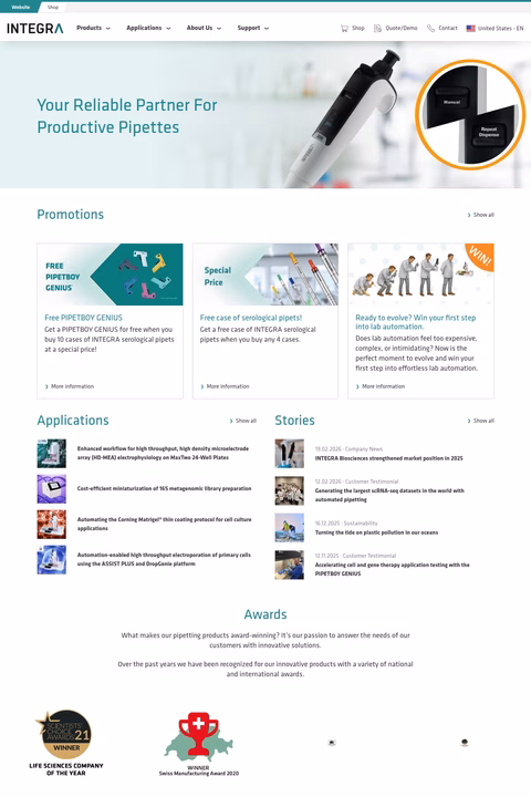 Integra-Biosciences Homepage 1440px