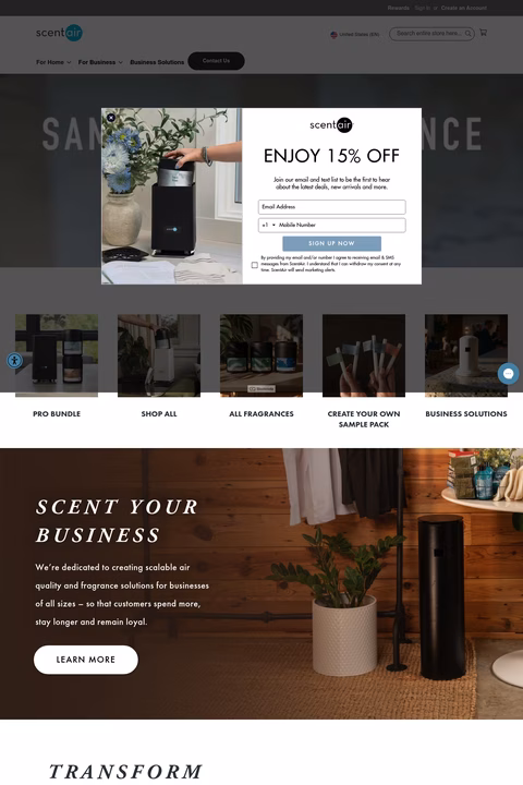 Scentair Homepage 1440px