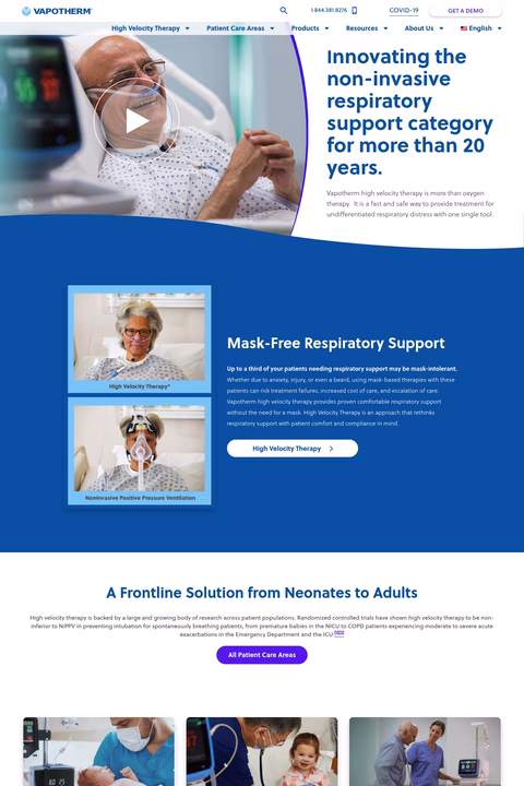 Vapotherm Homepage 1440px