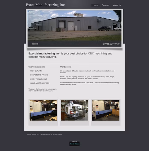Exact-Manufacturing-Inc Homepage 1440px