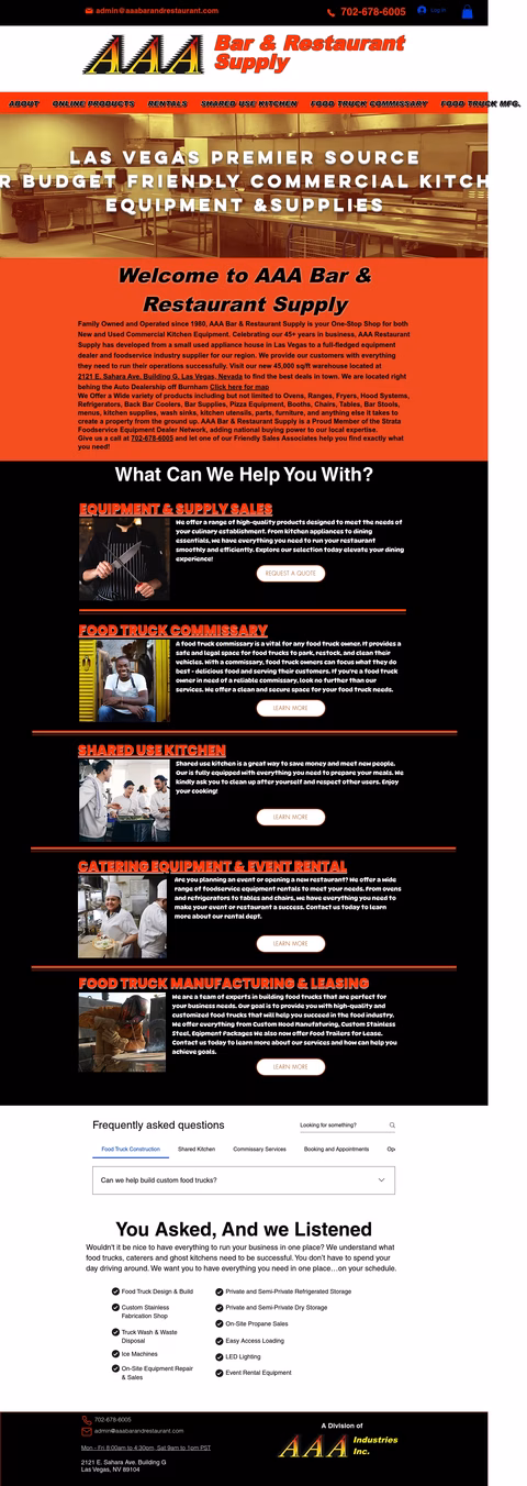 Aaa-Bar-Restaurant-Supply Homepage 1440px